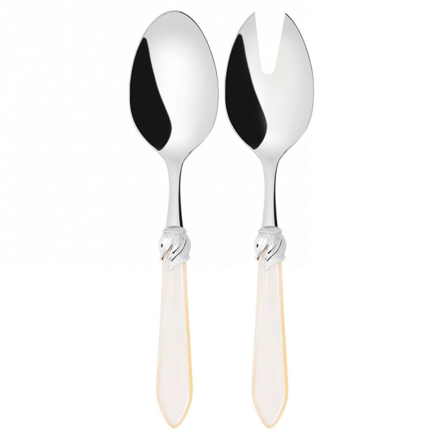 Falabella Brilliant 2 Piece Salad Servers - Ivory