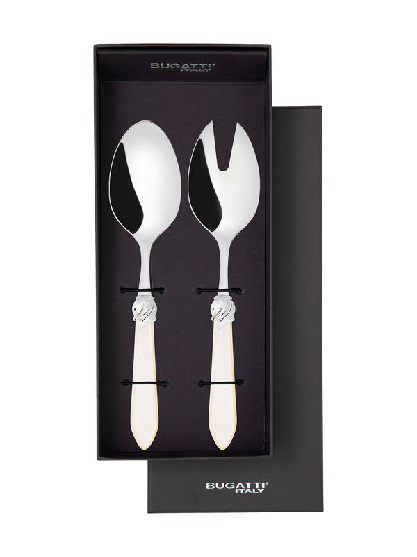Falabella Brilliant 2 Piece Salad Servers - Ivory