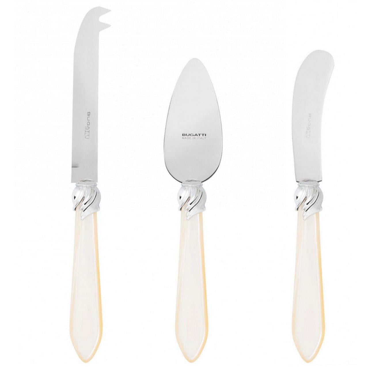 Falabella Brilliant 3 Piece Cheese Knife Set - Ivory
