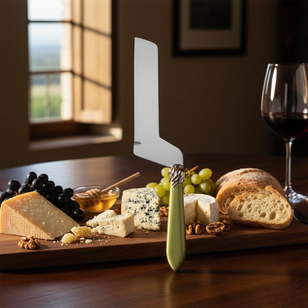 Falabella Brilliant Soft Cheese Offset Knife chartreuse green