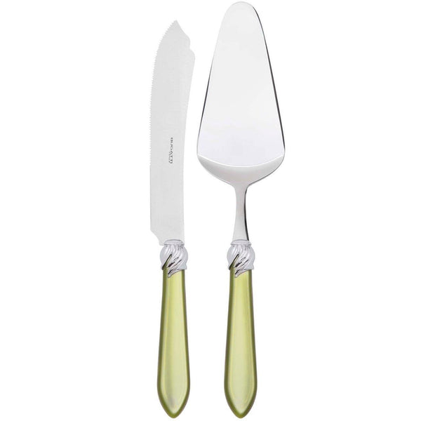 Falabella Brilliant 2 Piece Cake Serving set - Chartreuse Green