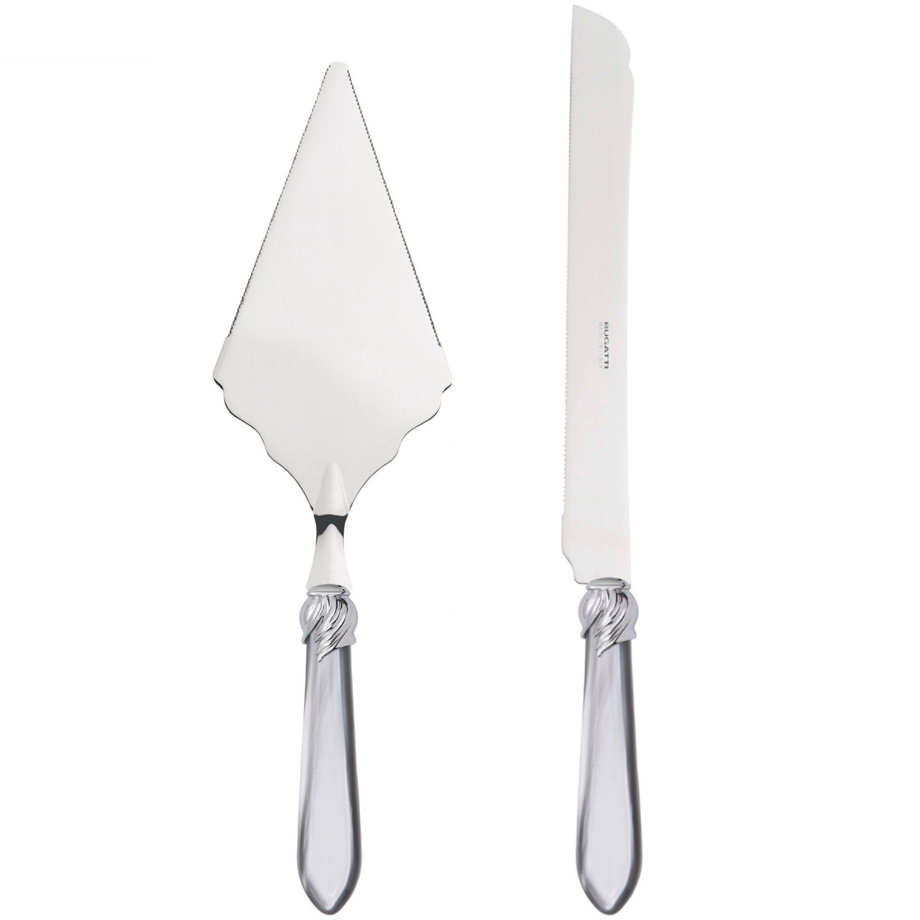 Falabella Brilliant 2 Piece Large Cake Serving Set serrated - Gray