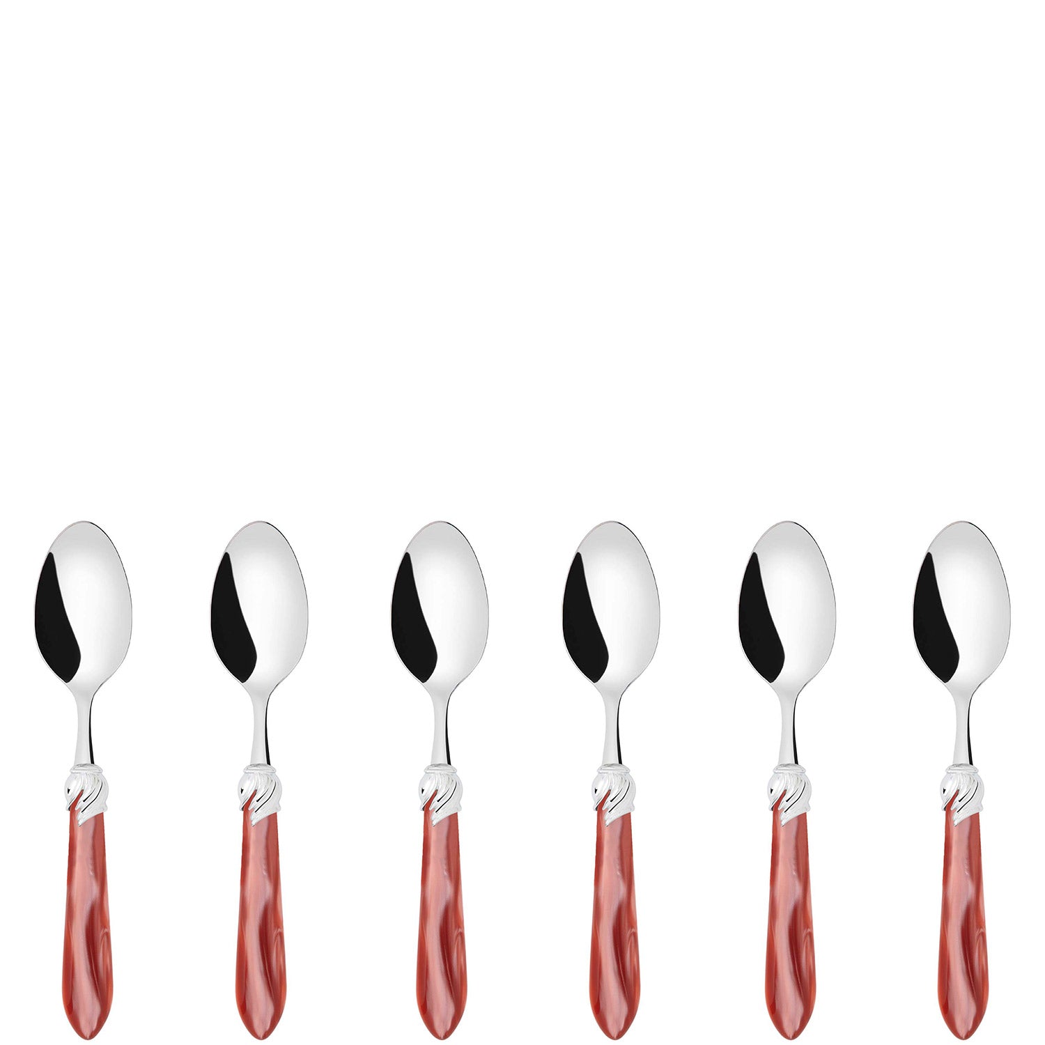 Falabella Brilliant 6 Piece Coffee Spoon Set in gift box - Rust