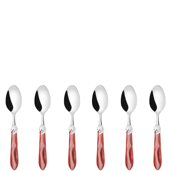 Falabella Brilliant 6 Piece Coffee Spoon Set in gift box - Rust