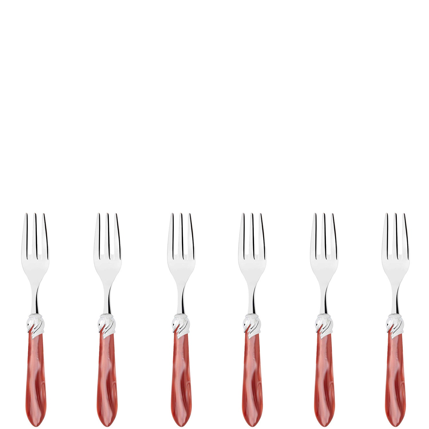 Falabella Brilliant Cocktail / Cake Fork Set in gift box - Rust