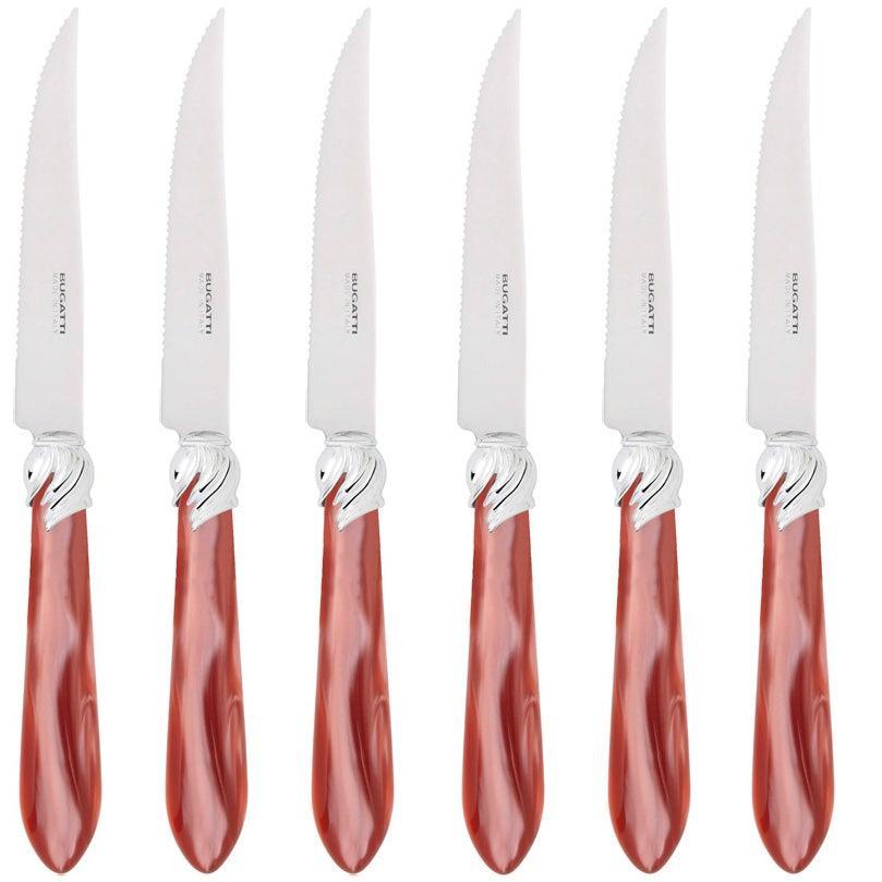 Falabella Brilliant 6 Piece Steak knife Set - Rust