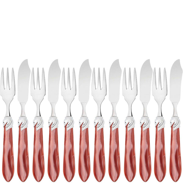 Falabella Brilliant 12 Piece Fish Set - Rust