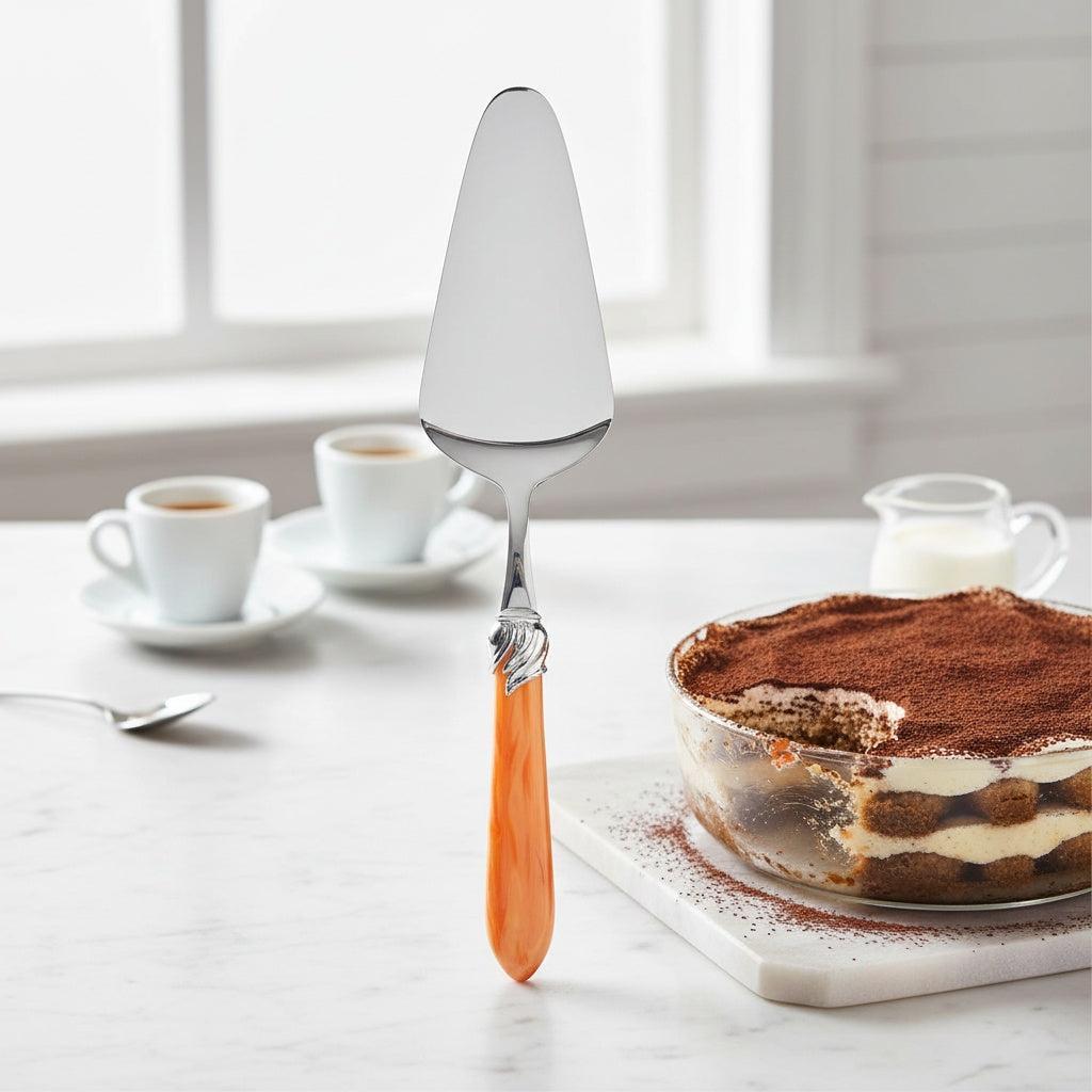 Falabella Brilliant Cake Server - Tangerine-Casa Bugatti USA