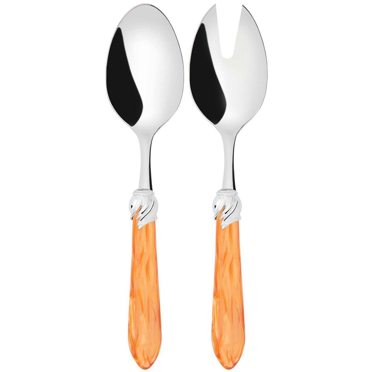 Falabella Brilliant 2 Piece Salad Servers - Tangerine