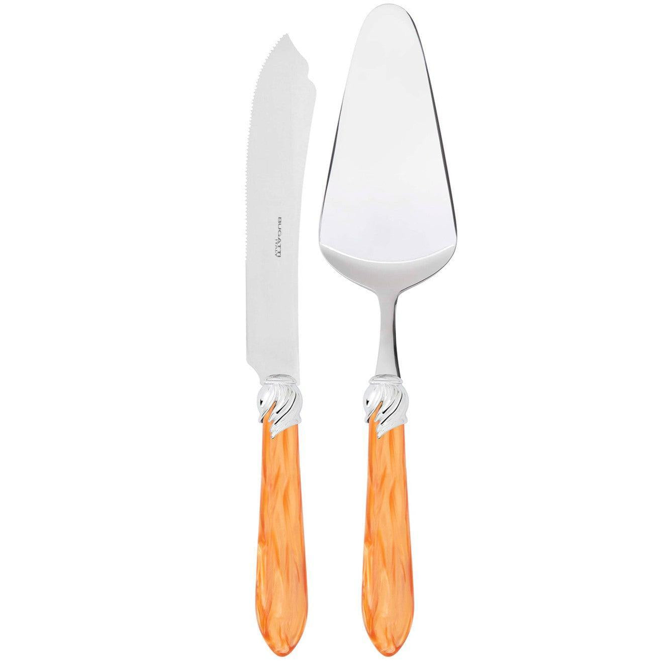 Falabella Brilliant 2 Piece Cake Serving set - Tangerine