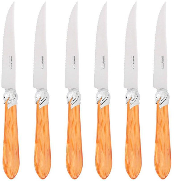 Falabella Brilliant 6 Piece Steak knife Set - Tangerine