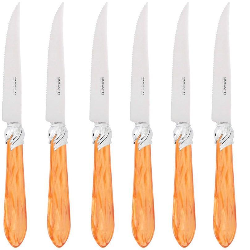 Falabella Brilliant 6 Piece Steak knife Set - tangerine-Casa Bugatti USA