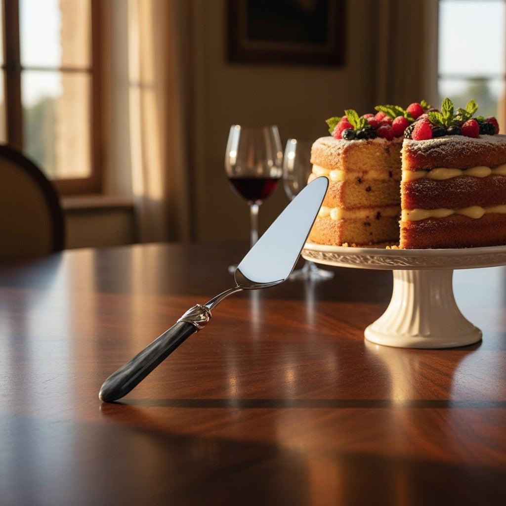 Falabella Brilliant Cake Server - Charcoal-Casa Bugatti USA