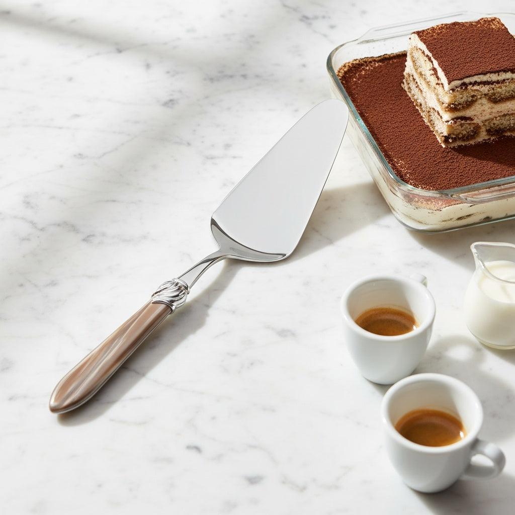 Falabella Brilliant Cake Server - Taupe-Casa Bugatti USA