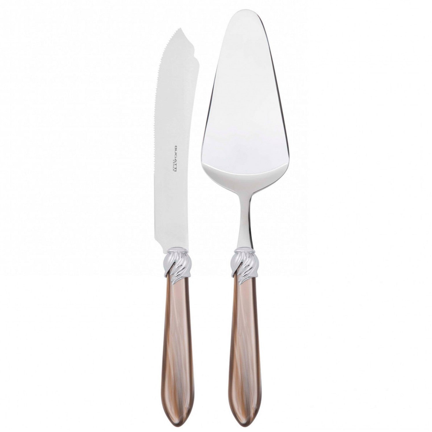 Falabella Brilliant 2 Piece Cake Serving set - Taupe