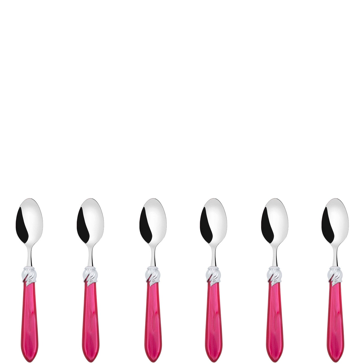 Falabella Brilliant 6 Piece Moka Spoon Set in gift box raspberry