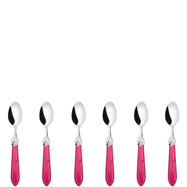 Falabella Brilliant 6 Piece Moka Spoon Set in gift box raspberry