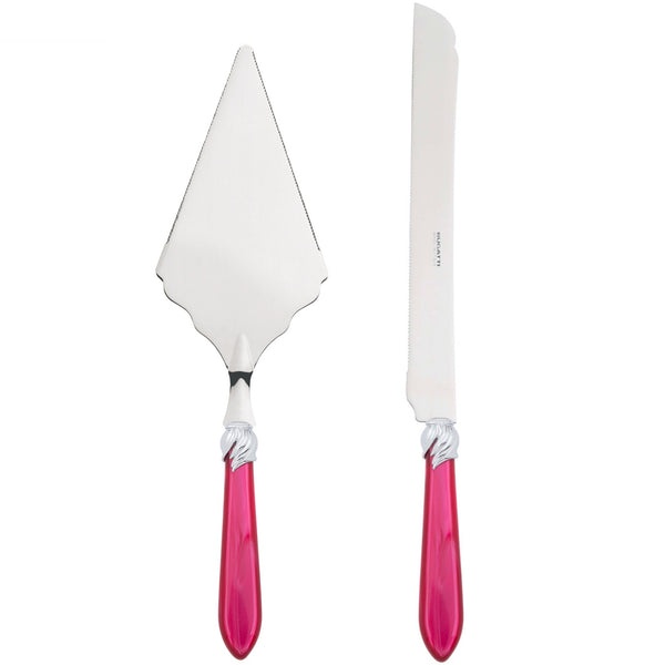 Falabella Brilliant 2 Piece Large Cake Serving Set serrated - Raspberry