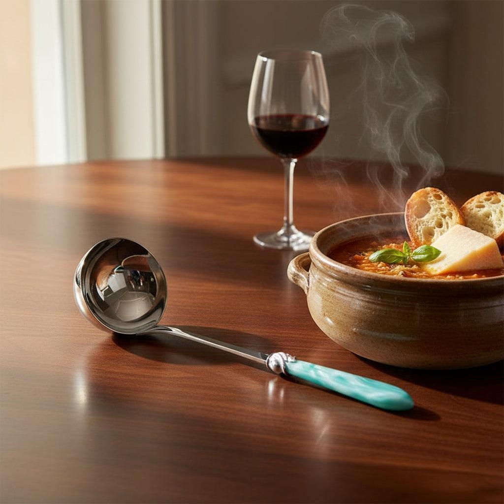 Falabella Brilliant Soup Ladle - Aqua