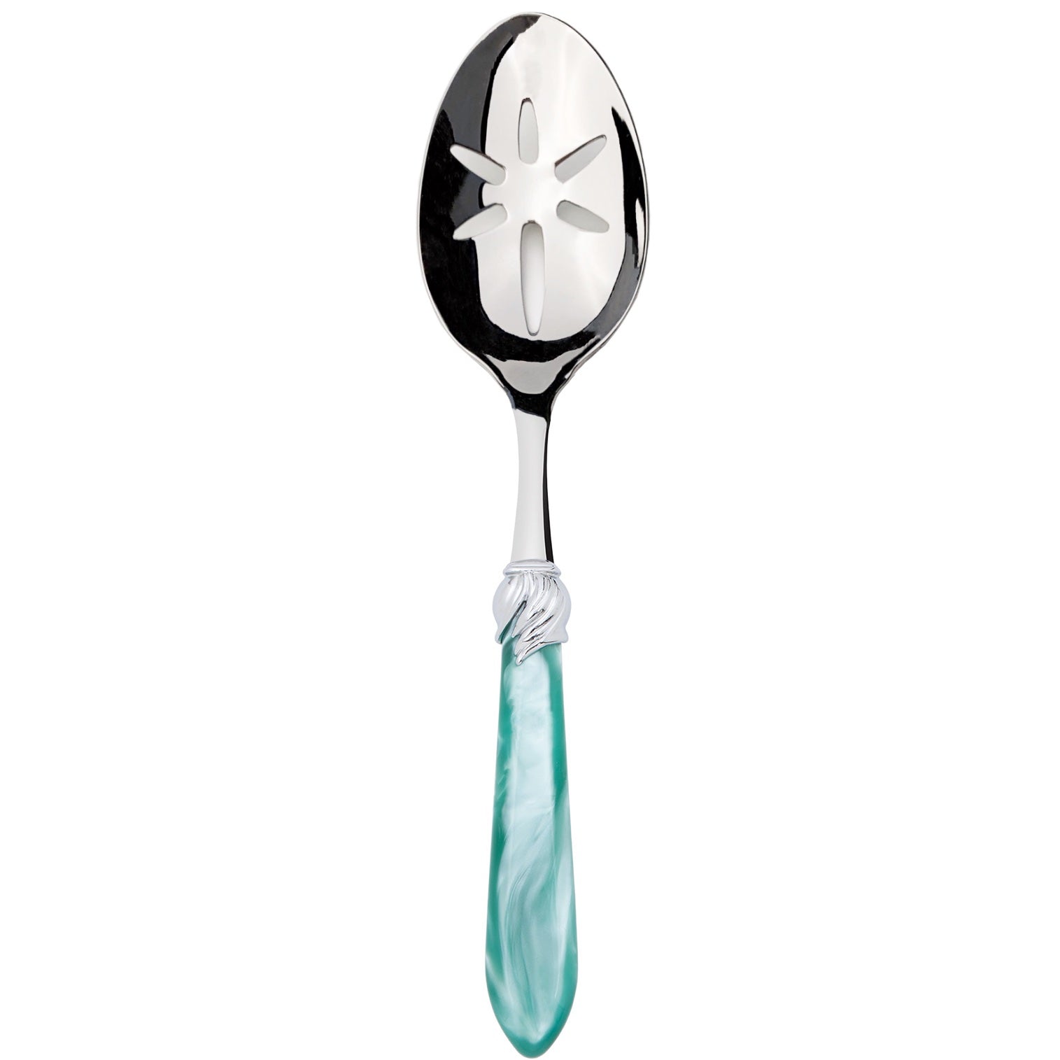 Falabella Brilliant Slotted Serving Spoon - Aqua