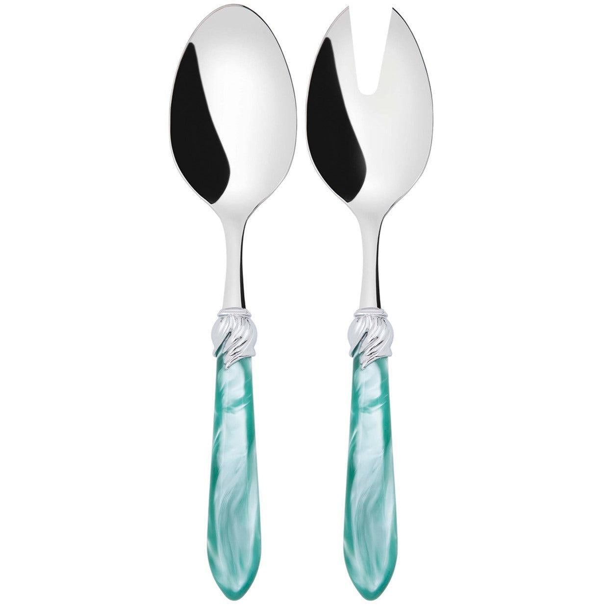 Falabella Brilliant 2 Piece Salad Servers - Aqua