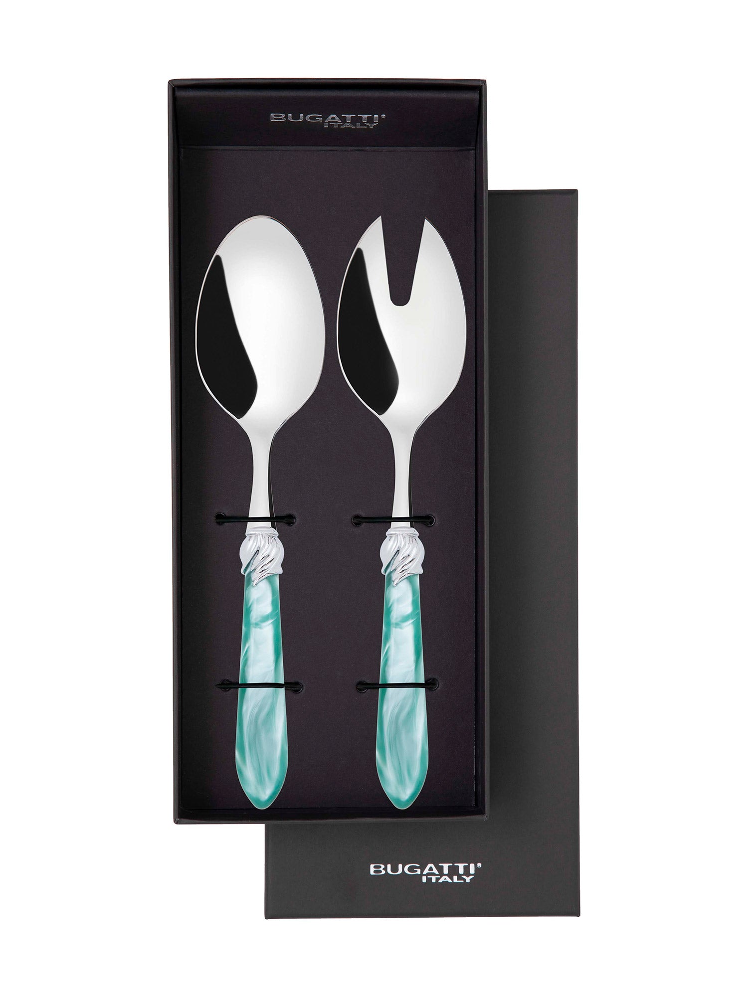 Falabella Brilliant 2 Piece Salad Servers - Aqua