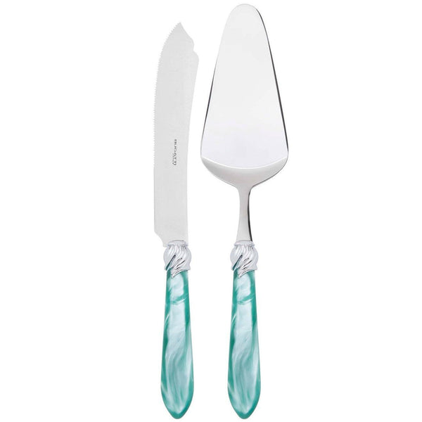 Falabella Brilliant 2 Piece Cake Serving set - Aqua