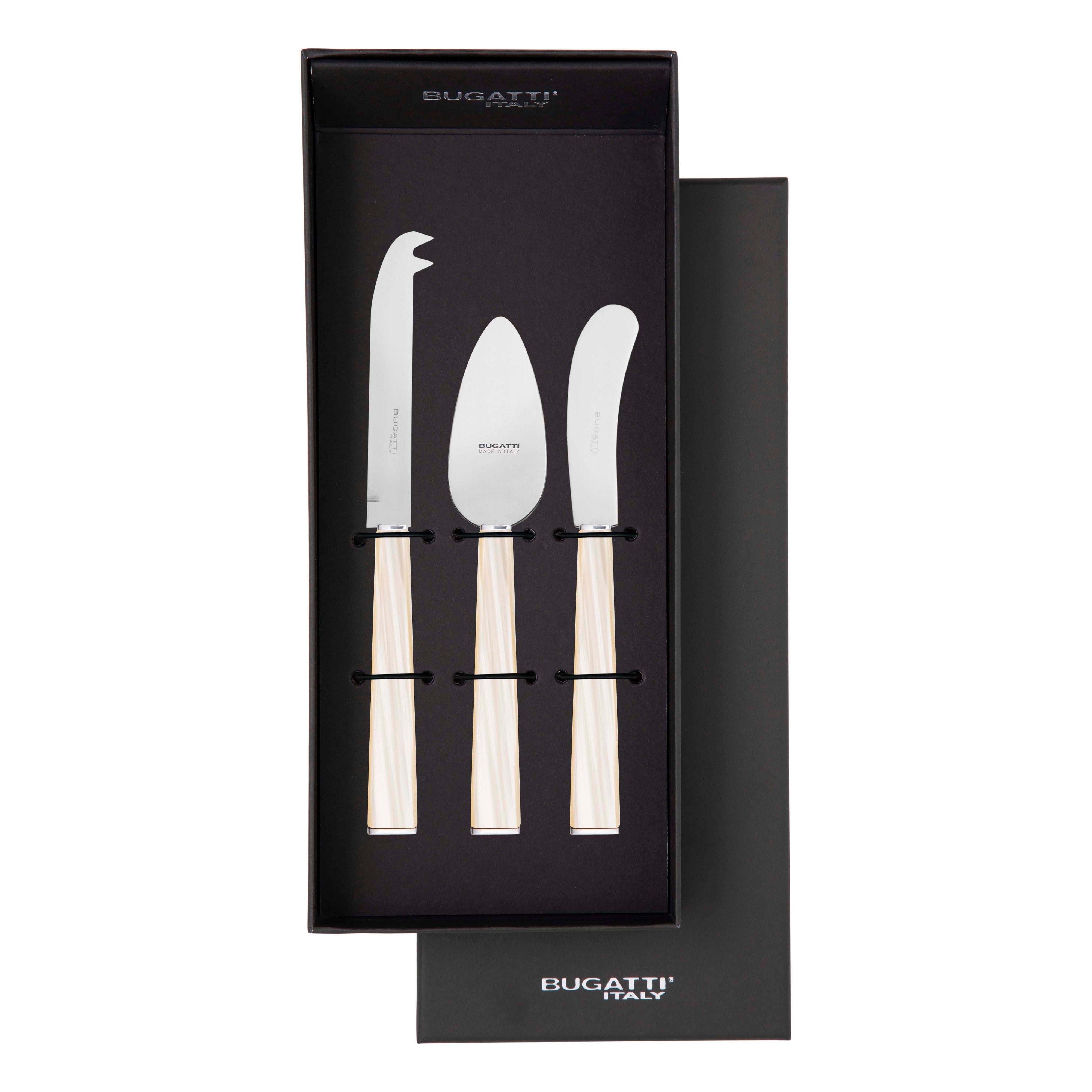 GEOM Cheese Knives Set in Gift Box - Ivory