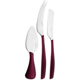 Glamour 3 Piece Cheese Set red wine