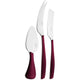 Glamour 3 Piece Cheese Set red wine