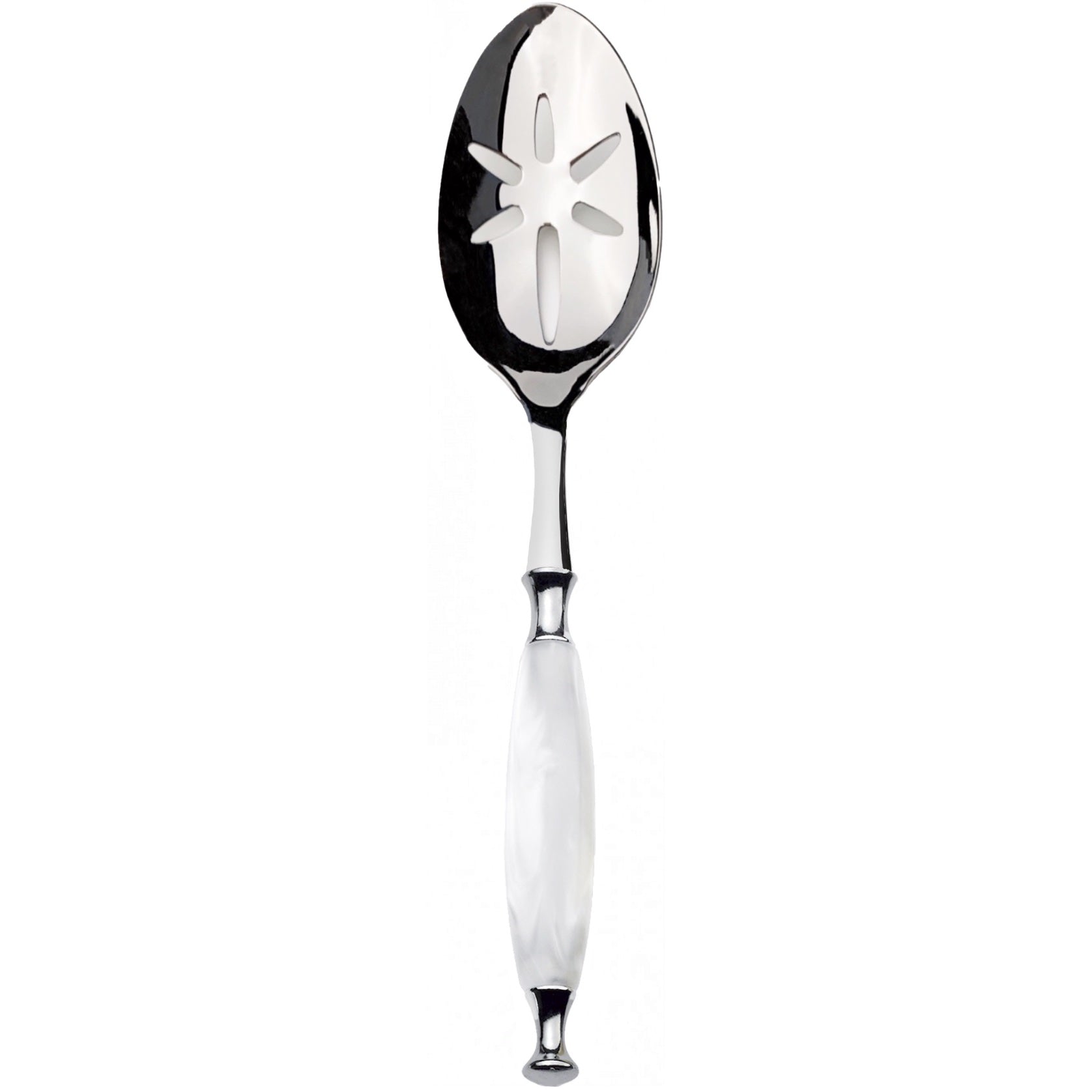 Country Slotted Serving Spoon - White