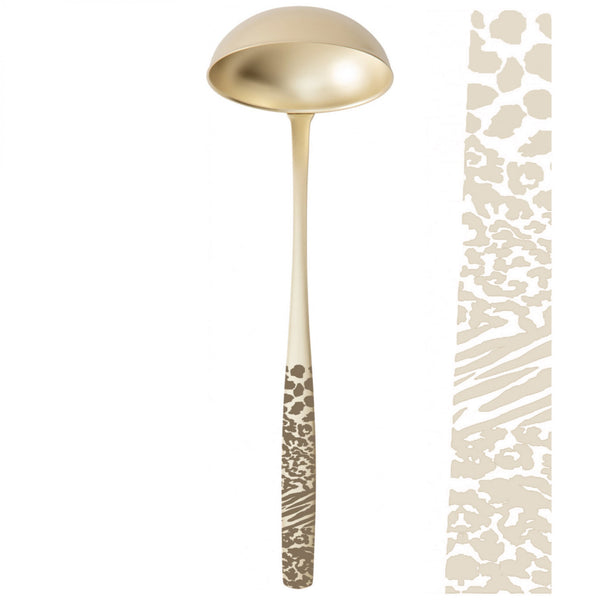 Riviera Animal Print Champagne Matte PVD Soup Ladle