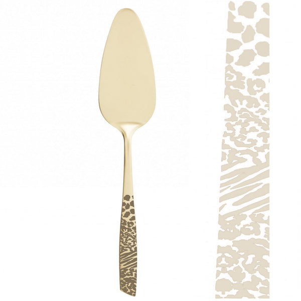Riviera Animal Print Champagne Matte PVD Cake Server