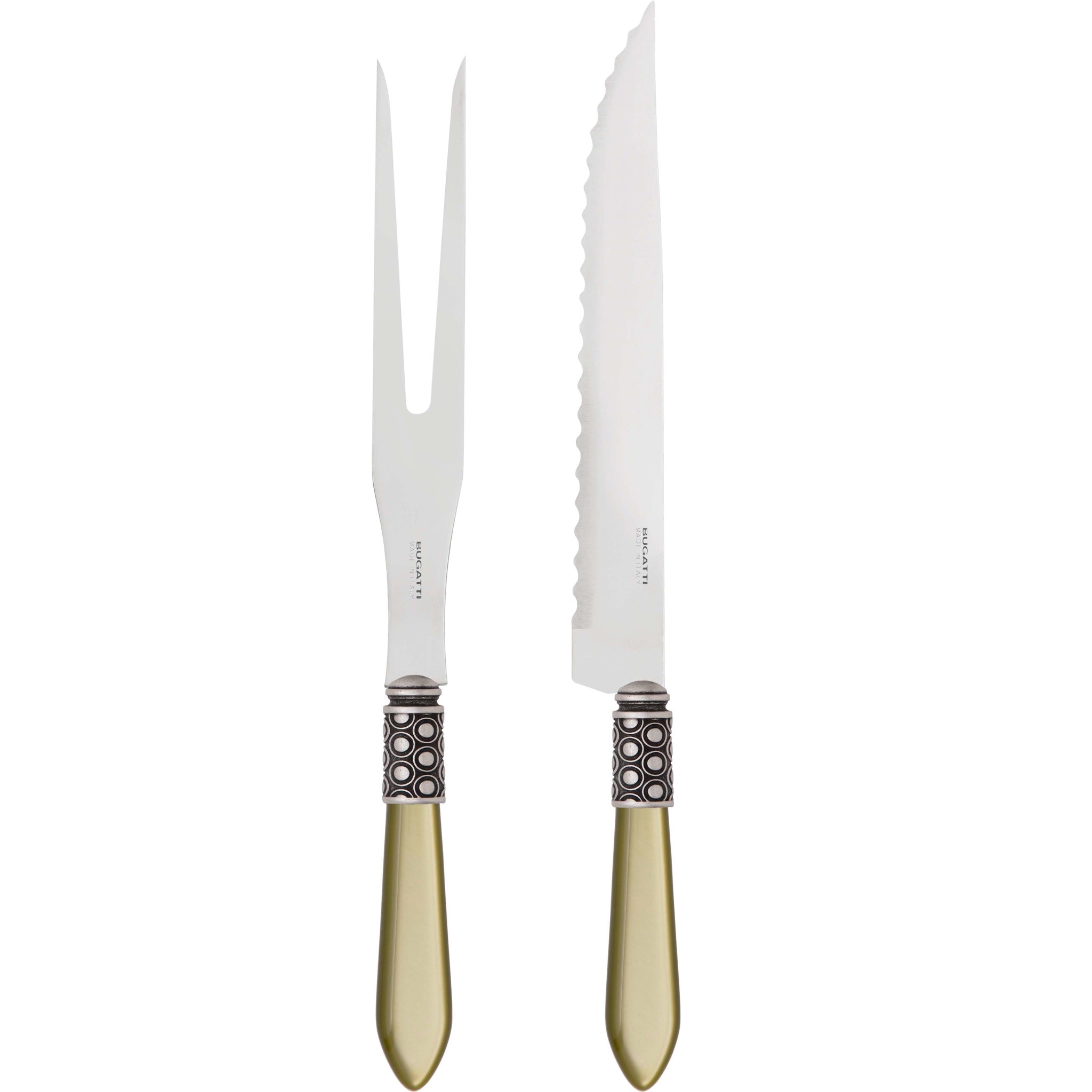 Optical Antique Roast Carving Set - Chartreuse Green