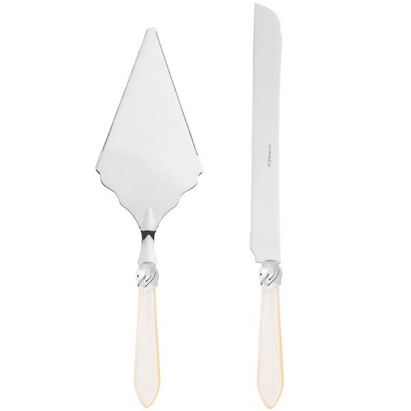 Falabella Brilliant 2 Piece Large Cake Serving Set serrated - Ivory