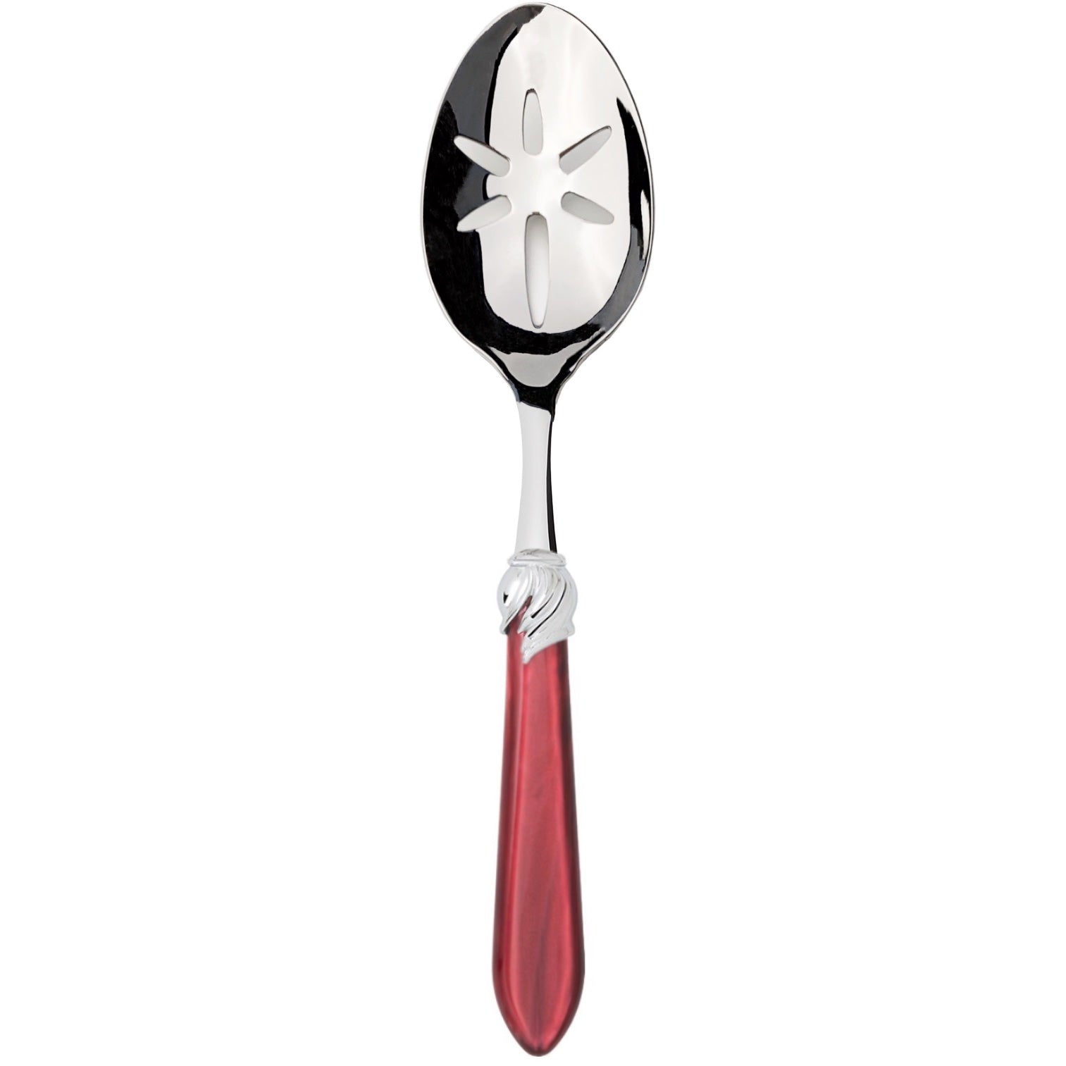 Falabella Brilliant Slotted Serving Spoon - Burgundy
