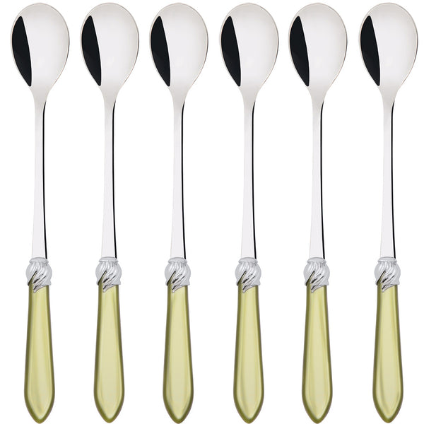 Falabella Brilliant Ice Tea / Cocktail Spoon Set - Chartreuse Green