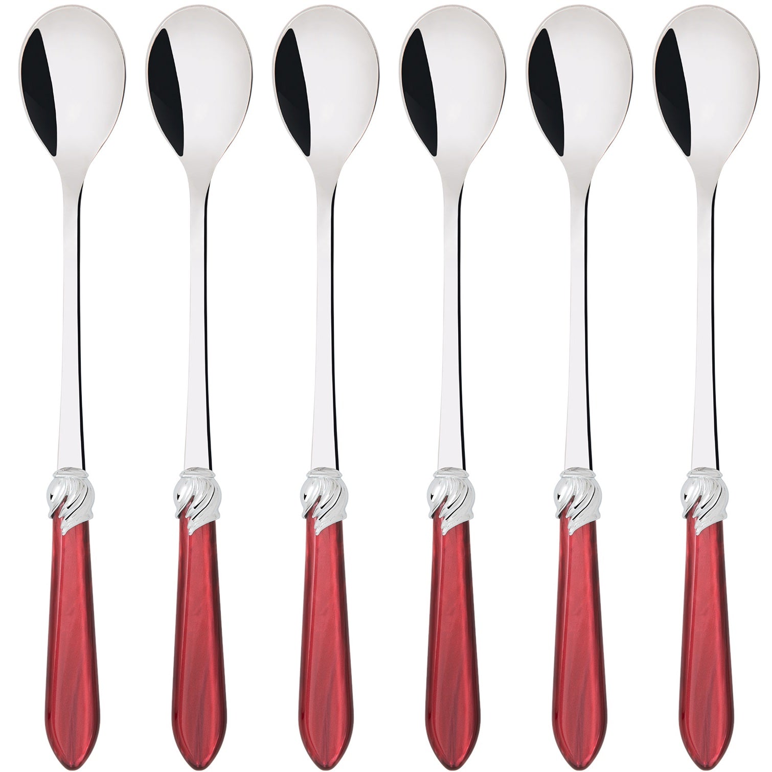 Falabella Brilliant Ice Tea / Cocktail Spoon Set - Burgundy