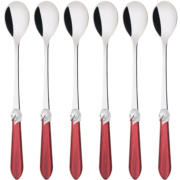 Falabella Brilliant Ice Tea / Cocktail Spoon Set - Burgundy