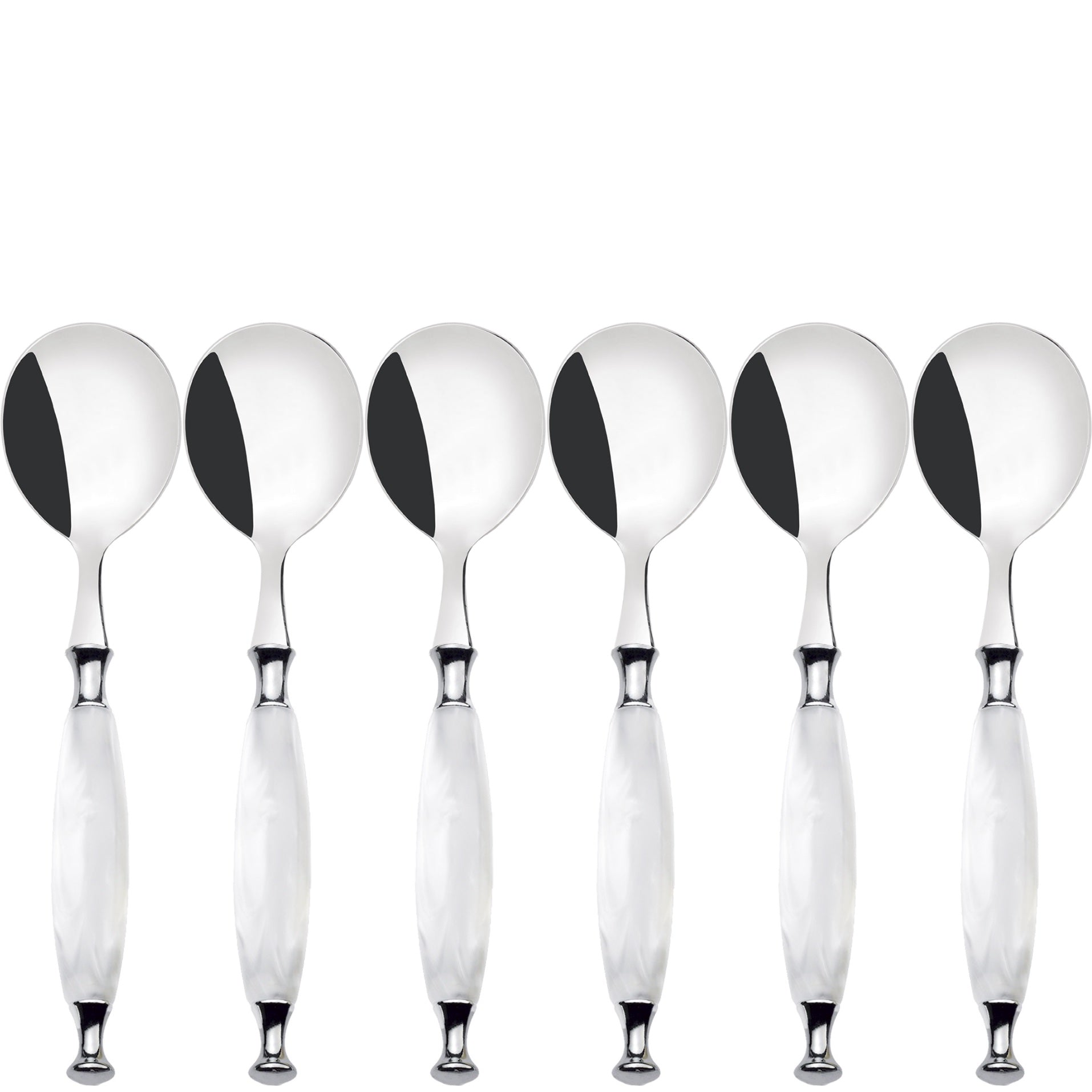 Country Soup Spoons Set - White