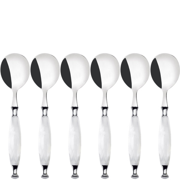 Country Soup Spoons Set - White