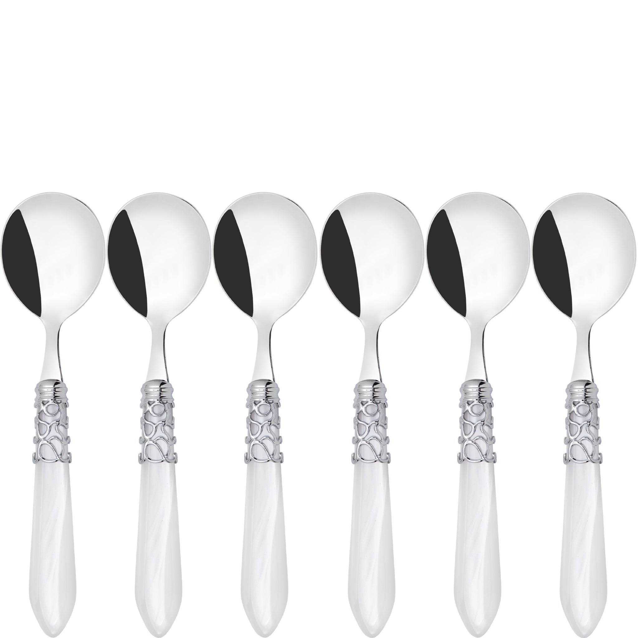 Melodia Brilliant Soup Spoons Set - White