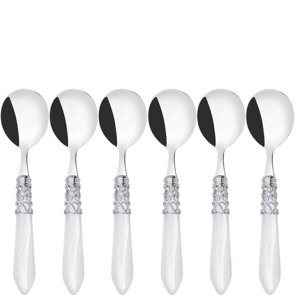 Melodia Brilliant Soup Spoons Set - White