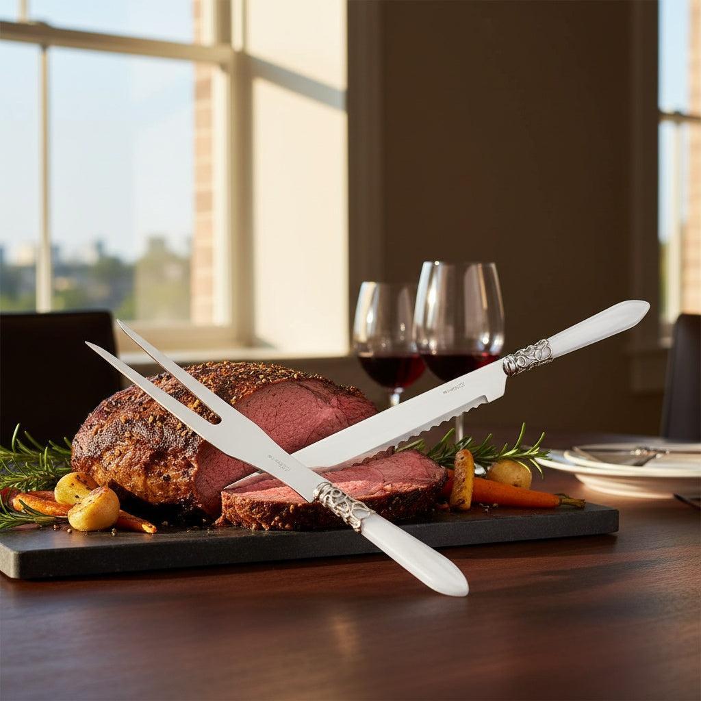 Melodia Brilliant Roast Carving Set - White
