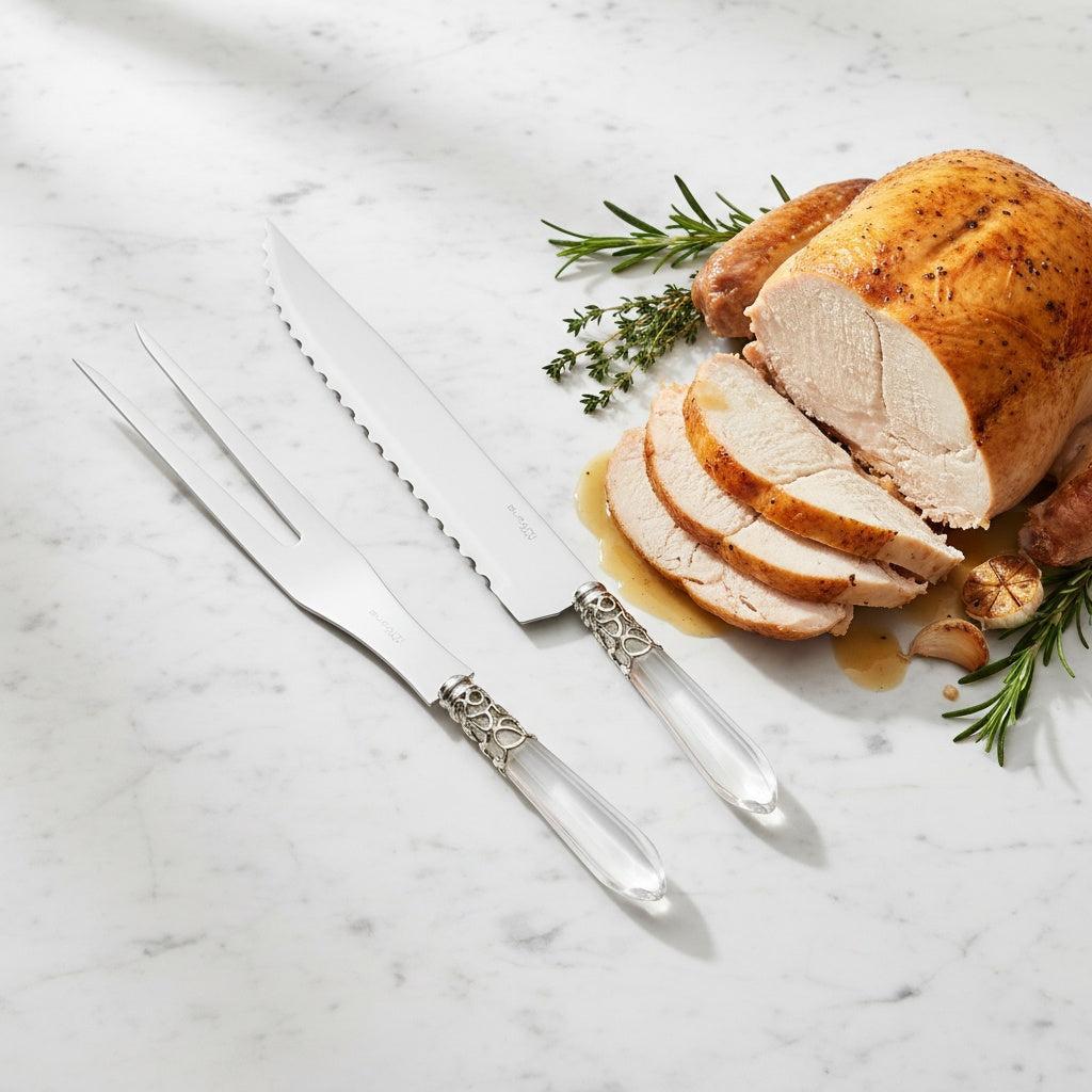 Melodia Brilliant Roast Carving Set - Clear-Casa Bugatti USA
