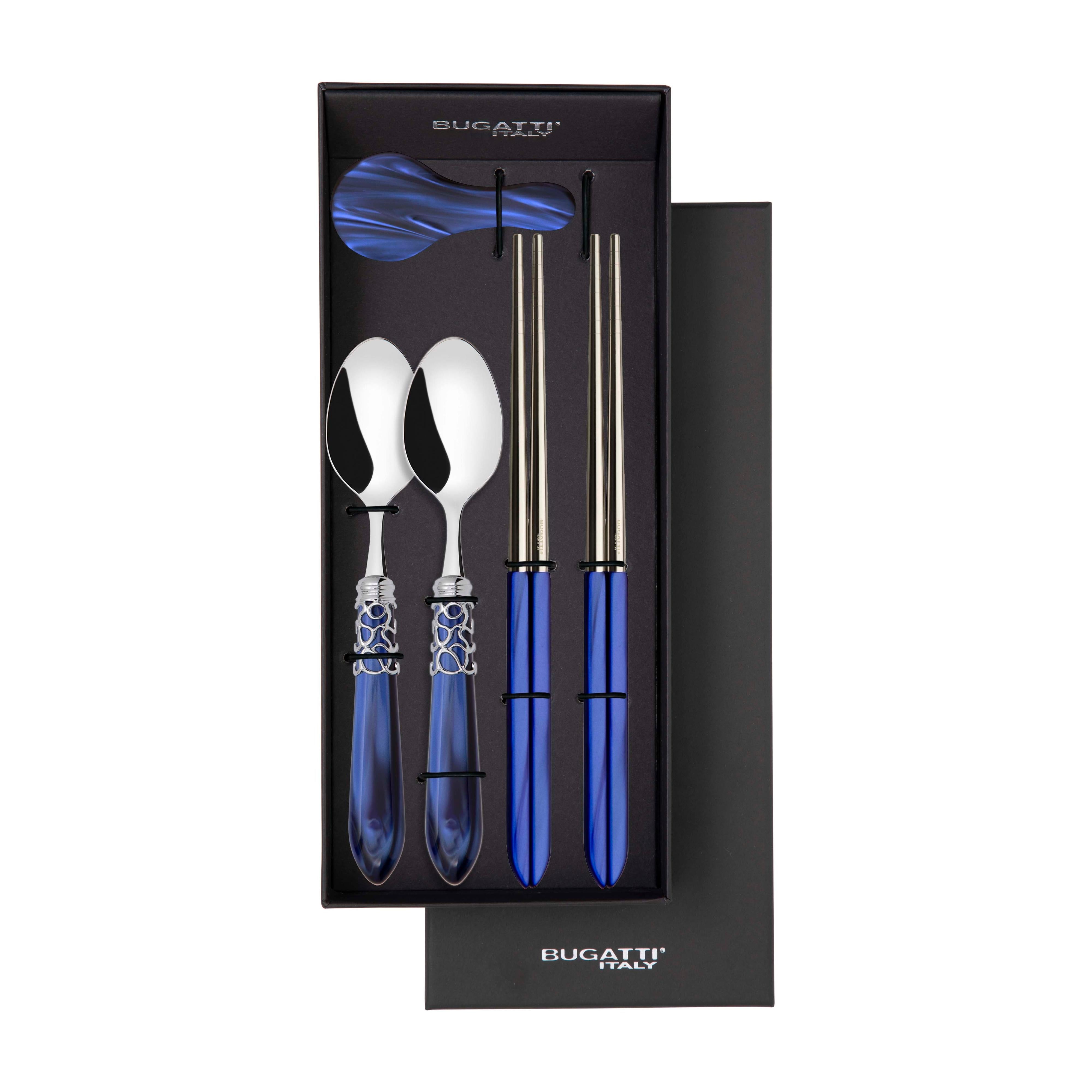 Melodia Brilliant Chopsticks set for 2 - Royal Blue-Casa Bugatti USA