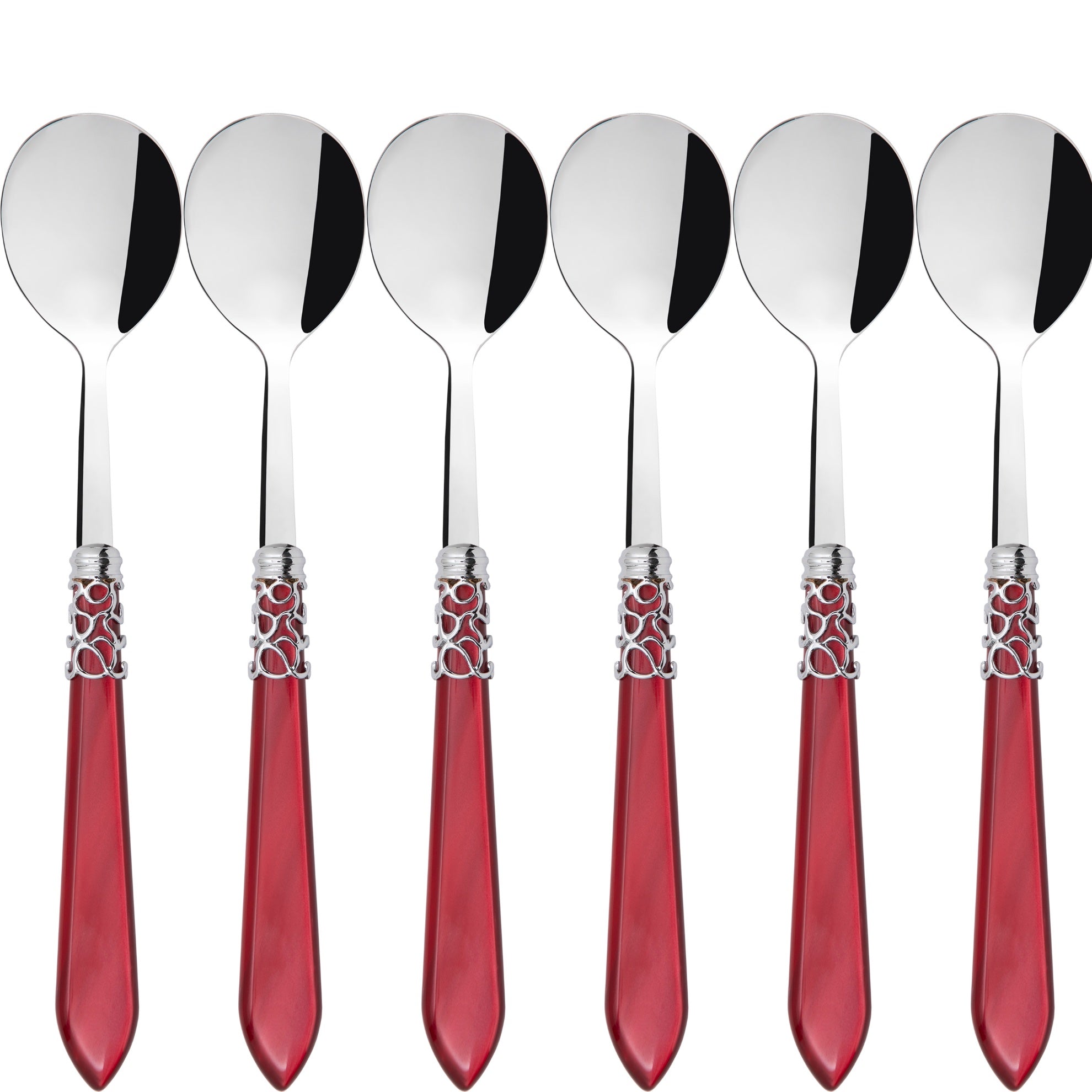 Melodia Brilliant Asian Rice Spoons Set - Burgundy