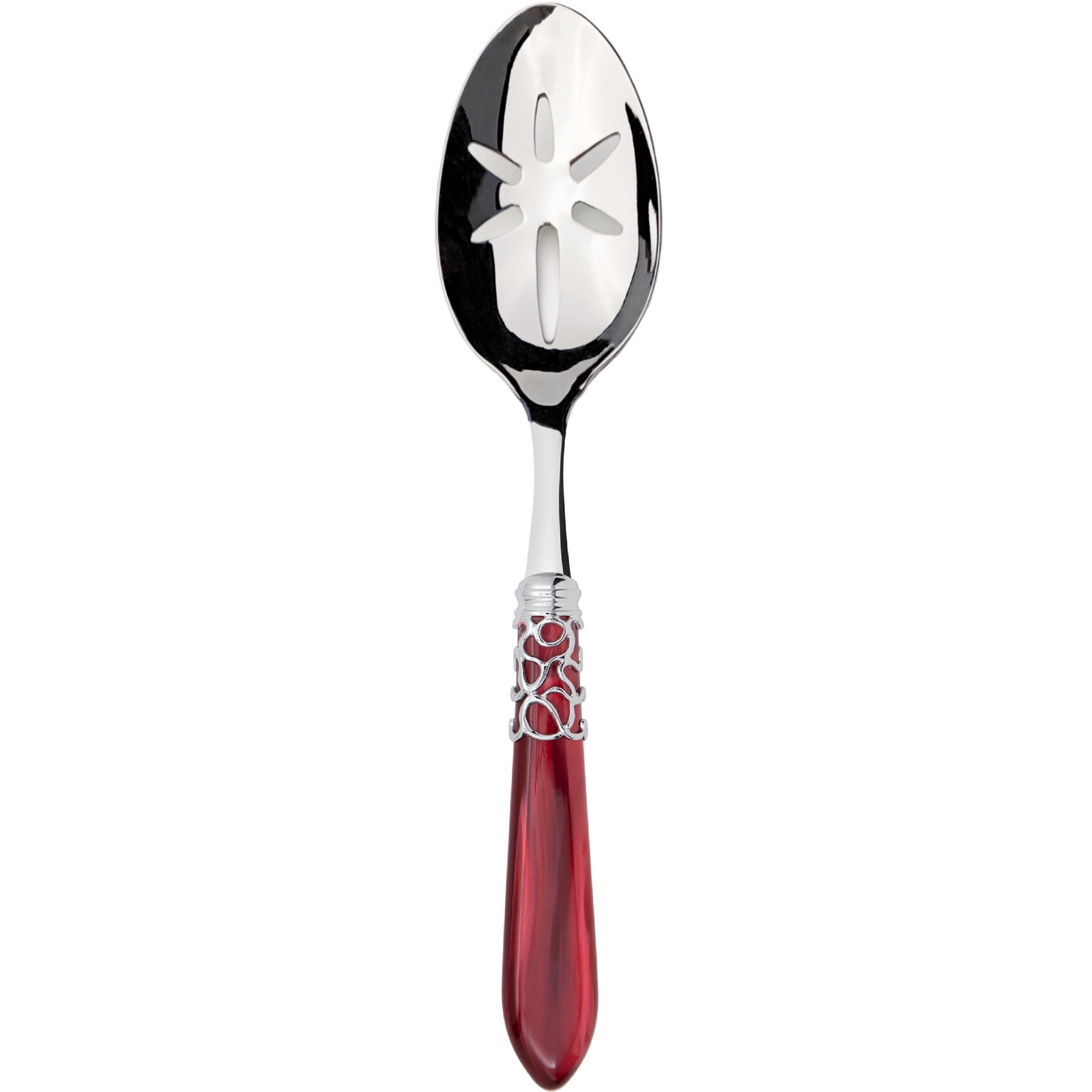 Melodia Brilliant Slotted Serving Spoon - burgundy-Casa Bugatti USA