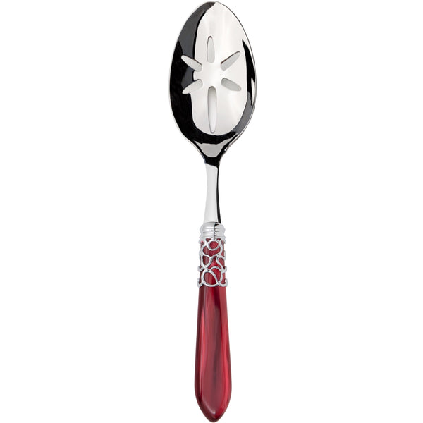 Melodia Brilliant Slotted Serving Spoon - Burgundy