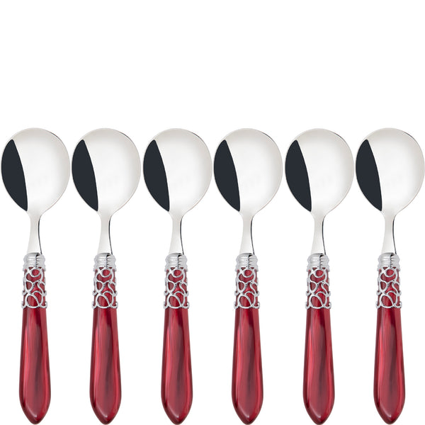 Melodia Brilliant Soup Spoons Set - Burgundy